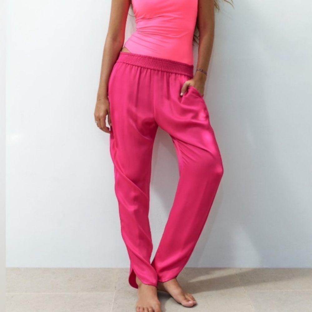Pink Zara silk pants